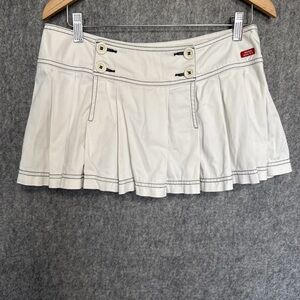 Miss Sixty Rare Vintage  Mini Skirt Pleated  white vintage  Y2K Size M